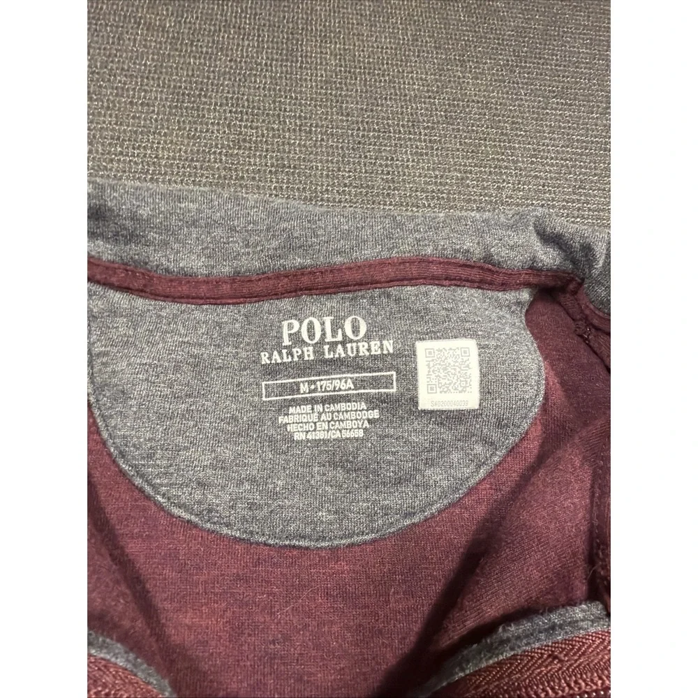 Polo Ralph Lauren Mens Quarter Zip Pullover in Red Heather Size Medium